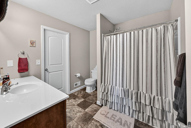 4343 Onyx Way S, Bend, IN 46628 - bathroom featuring vanity, curtained shower, and stone finish flooring