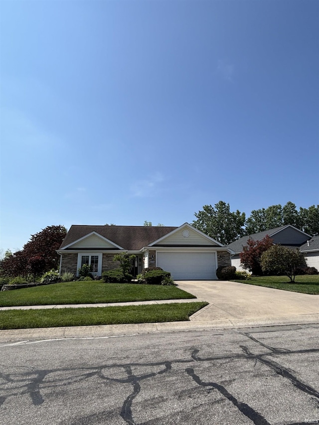 6933 Cleopatra Xing, Fort Wayne, IN 46818 - ranch-style house with a garage, driveway, and a front lawn