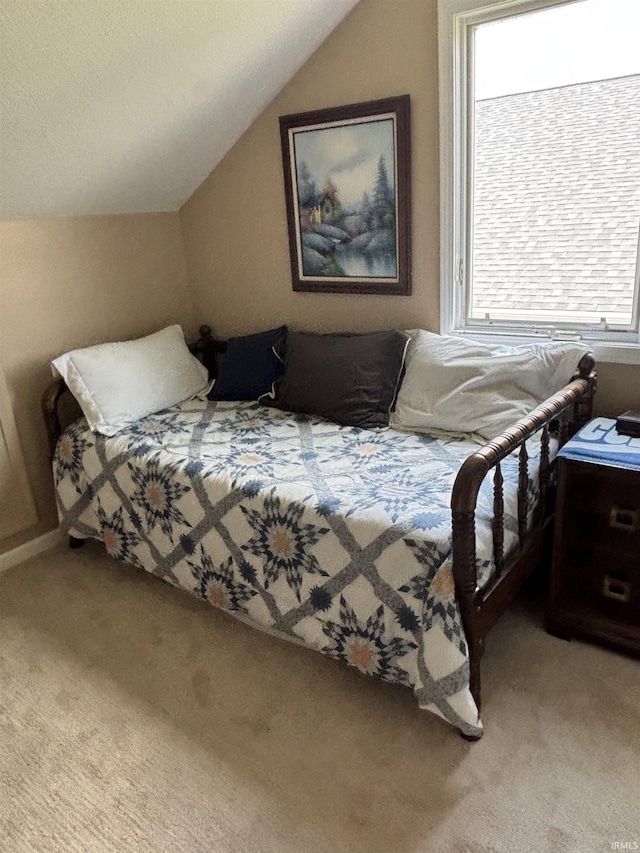 6933 Cleopatra Xing, Fort Wayne, IN 46818 - bedroom with light carpet, multiple windows, and vaulted ceiling