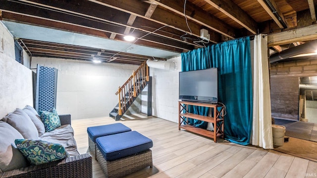 1607 Franklin Ave, Fort Wayne, IN 46808 - unfinished basement featuring wood finished floors and stairway