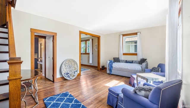 1607 Franklin Ave, Fort Wayne, IN 46808 - living area with wood finished floors and stairway