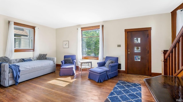 1607 Franklin Ave, Fort Wayne, IN 46808 - living room with wood finished floors and stairway
