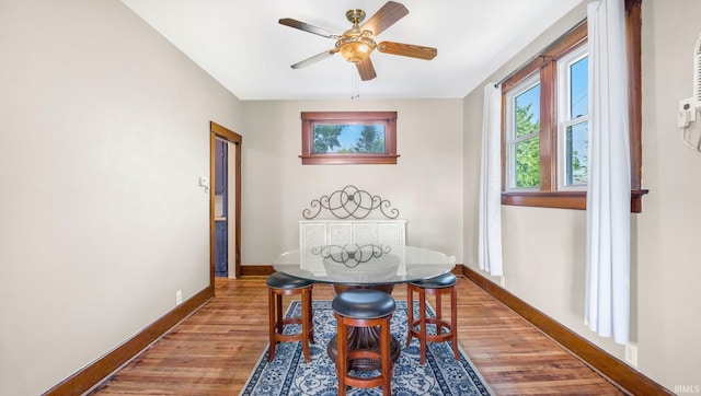 1607 Franklin Ave, Fort Wayne, IN 46808 - dining area with light wood finished floors, plenty of natural light, and ceiling fan