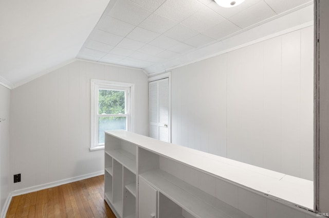 1738 Sunnymede Ave, South Bend, IN 46615 - corridor featuring hardwood / wood-style floors and lofted ceiling