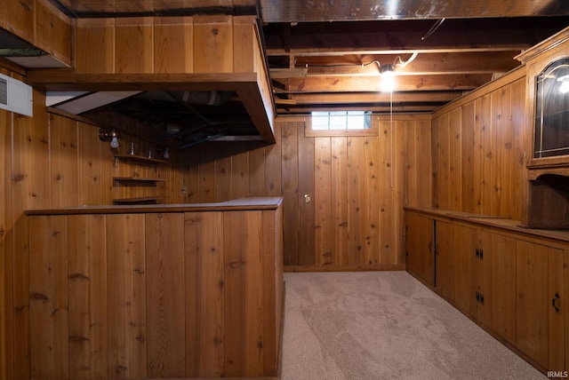 1738 Sunnymede Ave, South Bend, IN 46615 - below grade area with carpet and wooden walls