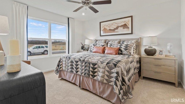 1217 Catesby Ct, Fort Wayne, IN 46818 - bedroom featuring light colored carpet and a ceiling fan