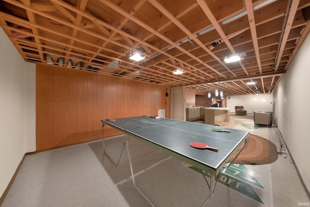 1202 Park Ave, New Haven, IN 46774 - game room with baseboards and wooden walls