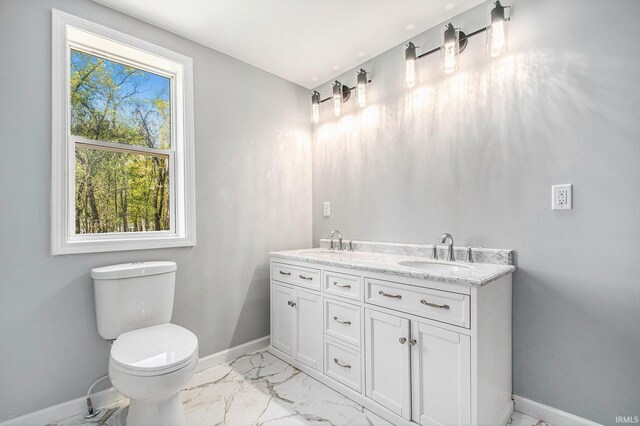 10059 Jefferson Rd, Osceola, IN 46561 - full bathroom featuring marble finish flooring and double vanity
