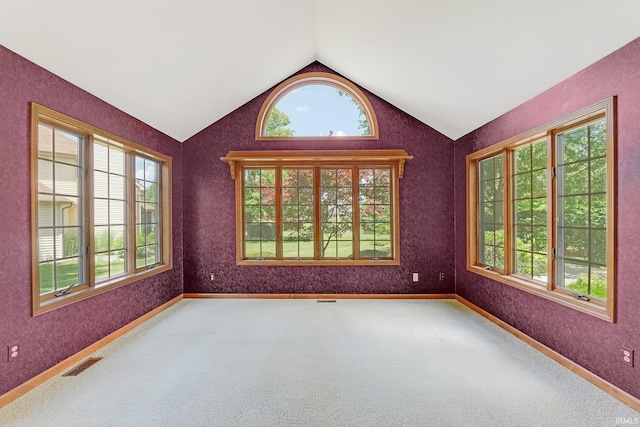 1102 Cabriolet Blvd, Auburn, IN 46706 - carpeted empty room featuring vaulted ceiling and baseboards