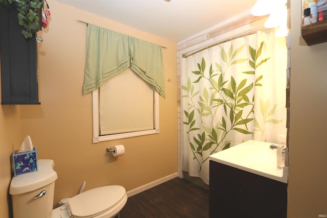 1015 W Battell St, South Bend, IN 46545 - bathroom featuring wood finished floors, vanity, and curtained shower