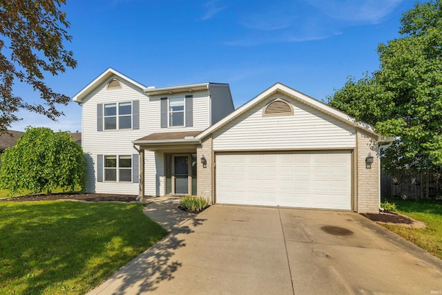 12531 Stoneboro Ct, Fort Wayne, IN 46845 - traditional-style home with brick siding, concrete driveway, and an attached garage