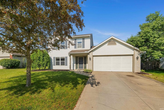 12531 Stoneboro Ct, Fort Wayne, IN 46845 - traditional-style home with an attached garage, concrete driveway, and brick siding