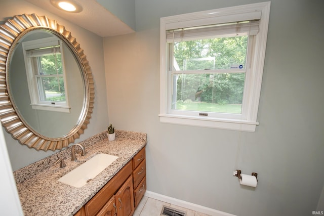 3801 W Capilano Dr, West Lafayette, IN 47906 - bathroom featuring vanity and tile patterned floors