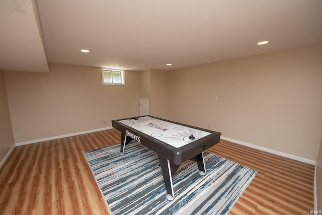 3801 W Capilano Dr, West Lafayette, IN 47906 - recreation room with light wood-style floors and recessed lighting