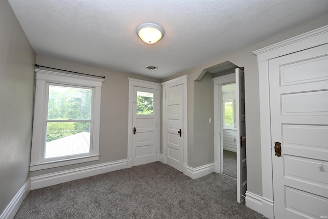 421 S Franklin St, Winamac, IN 46996 - entrance foyer featuring dark carpet, healthy amount of natural light, and a textured ceiling