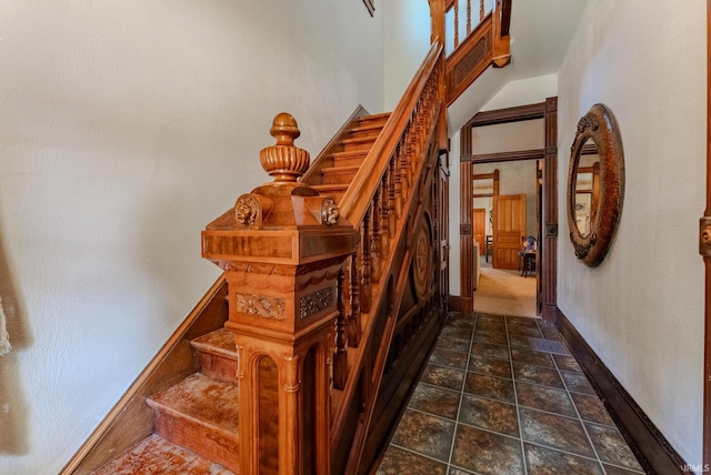 240 Elm St, Wabash, IN 46992 - stairway with stone finish floors and baseboards