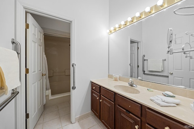 323 E Pine Ave, West Lafayette, IN 47906 - bathroom with vanity, tile patterned flooring, and shower / bath combo