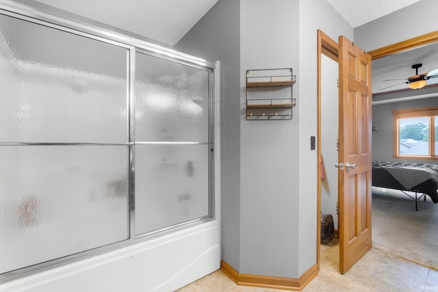 2608 Creeping Phlox Cv, Fort Wayne, IN 46818 - bathroom featuring ensuite bathroom, bath / shower combo with glass door, and ceiling fan