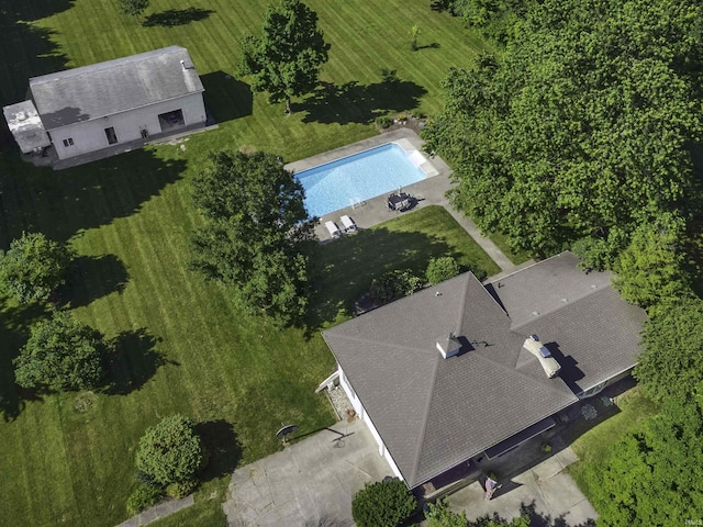 420 E Cedar Canyons Rd, Huntertown, IN 46748 - view from above of property with a pool