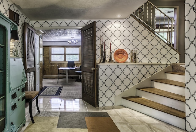 420 E Cedar Canyons Rd, Huntertown, IN 46748 - interior space featuring a chandelier and wallpapered walls
