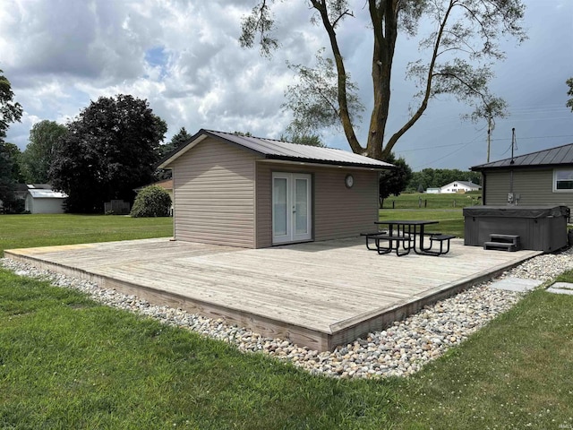 140 W 100 S Rd, Lagrange, IN 46761 - view of outbuilding featuring a hot tub and french doors