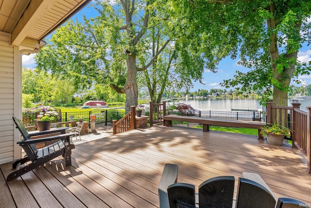 2624 E Stalf Rd, Columbia City, IN 46725 - wooden terrace with a water view