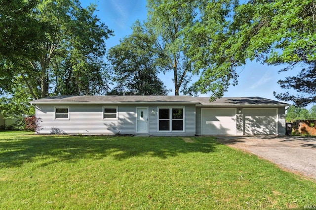 5116 Rebecca St, Fort Wayne, IN 46835 - ranch-style home featuring dirt driveway, an attached garage, and a front lawn