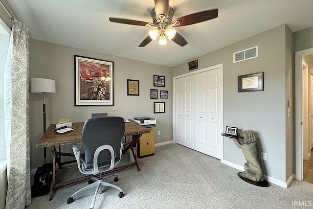 67320 Brentwood Dr, Goshen, IN 46526 - carpeted office space with ceiling fan and baseboards