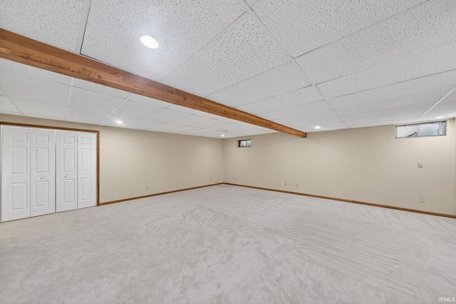 20860 Wyngate Court 20860Wyngate Ct S Bend, In 46614-5178, South Bend, IN 46614 - below grade area with carpet, a paneled ceiling, and recessed lighting