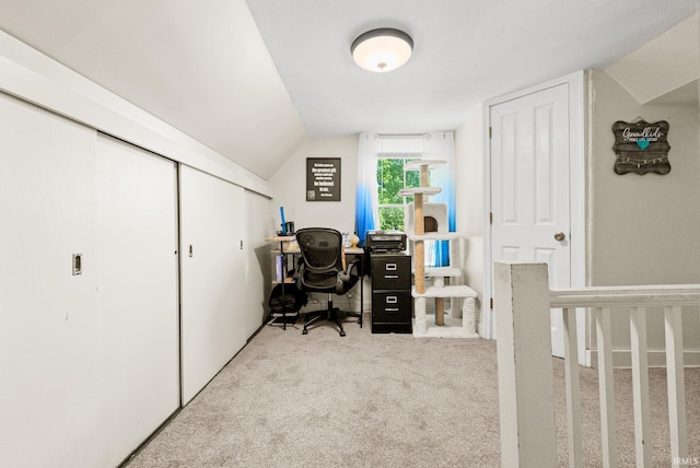 321 W Michigan St, New Carlisle, IN 46552 - carpeted home office with vaulted ceiling
