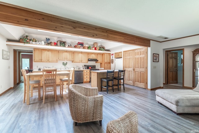 3836 W State Blvd, Fort Wayne, IN 46808 - living room with lofted ceiling and light wood-style floors