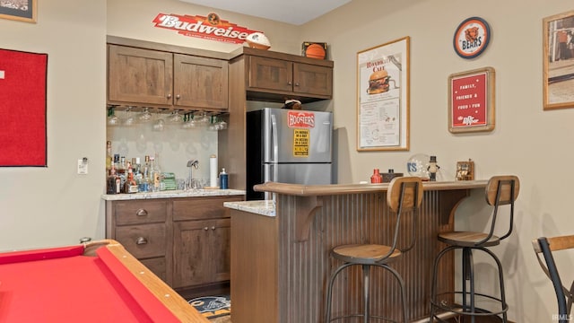 9345 Notestine Rd, Fort Wayne, IN 46835 - indoor dry bar with freestanding refrigerator and billiards