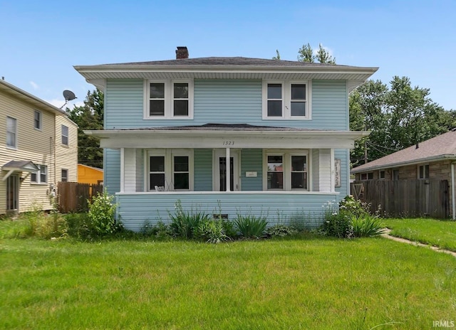 1323 Lincolnway E, Mishawaka, IN 46544 - traditional style home featuring a porch and a chimney