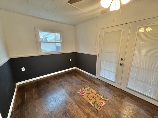 808 19th St, Logansport, IN 46947 - unfurnished room featuring dark wood-style flooring and ceiling fan