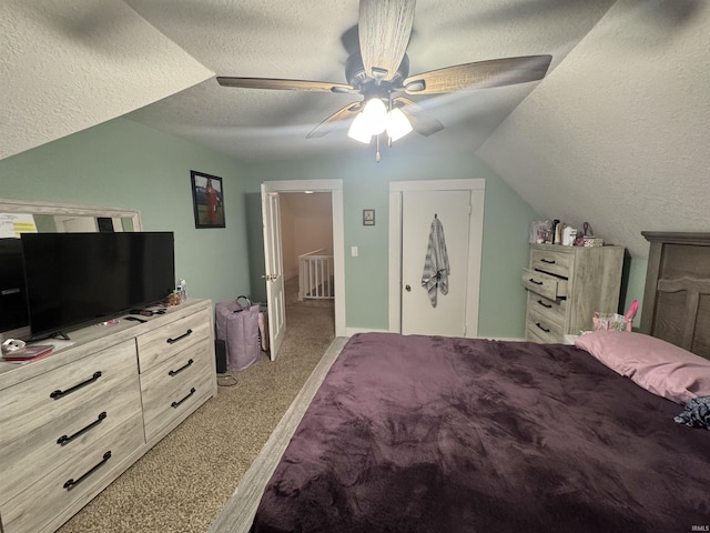 808 19th St, Logansport, IN 46947 - bedroom with carpet, a textured ceiling, and ceiling fan