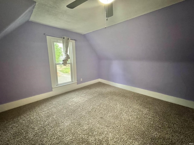 808 19th St, Logansport, IN 46947 - bonus room with vaulted ceiling, a ceiling fan, and carpet floors