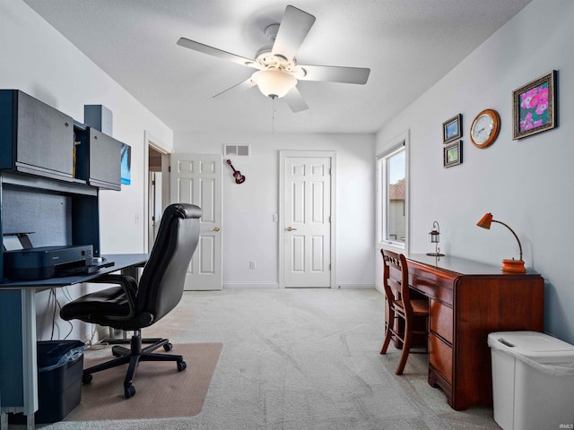1106 Woodland Xing, Fort Wayne, IN 46825 - office area featuring light carpet and a ceiling fan