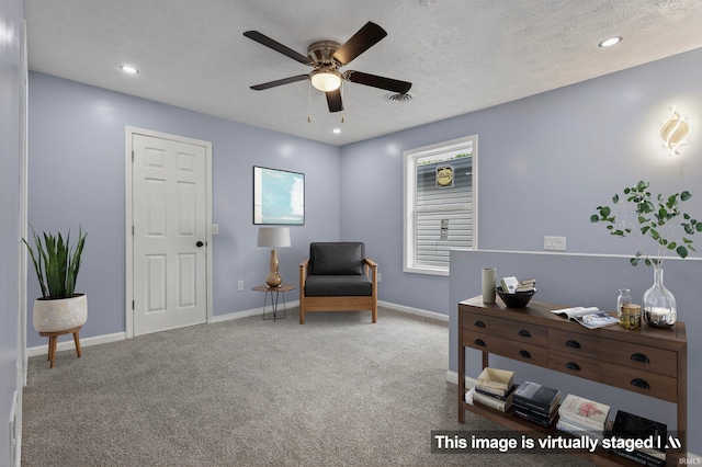 669 W Lexington Ave, Elkhart, IN 46514 - sitting room with ceiling fan, carpet, and recessed lighting