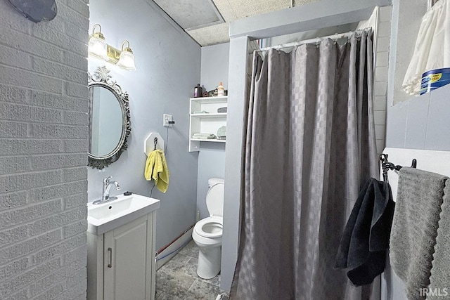 68615 County Road 23, New Paris, IN 46553 - bathroom with vanity and a shower with shower curtain