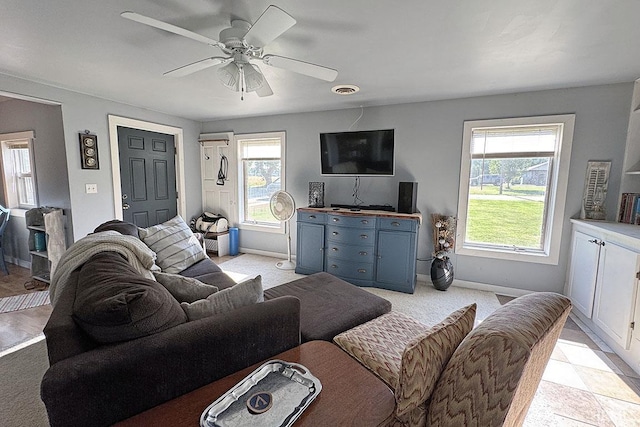 68615 County Road 23, New Paris, IN 46553 - living area with healthy amount of natural light and ceiling fan