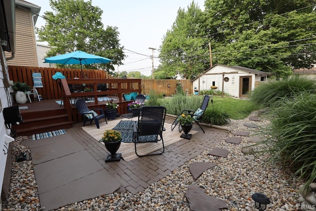 606 S S 10th St, Lafayette, IN 47905 - view of patio / terrace with a deck and an outdoor structure