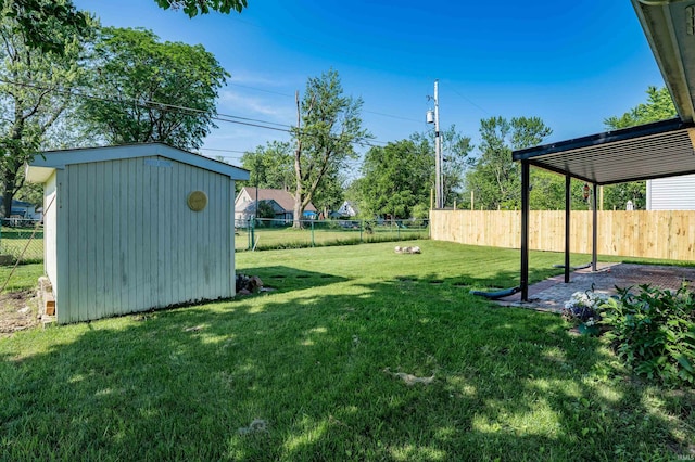 606 Larch Ln, Fort Wayne, IN 46825 - fenced backyard featuring a storage shed and a patio area