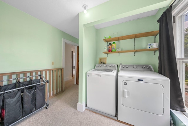 1234 Summit St, New Haven, IN 46774 - washroom with separate washer and dryer and light colored carpet