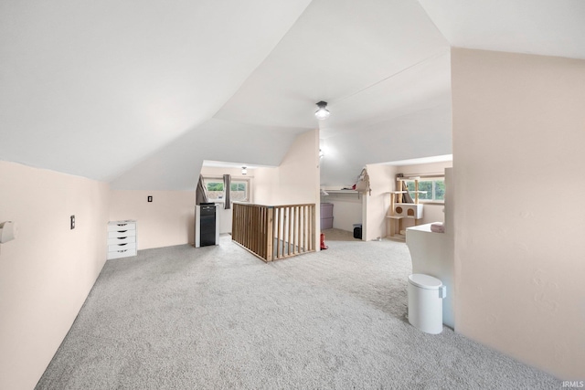 1234 Summit St, New Haven, IN 46774 - additional living space with carpet, lofted ceiling, and healthy amount of natural light