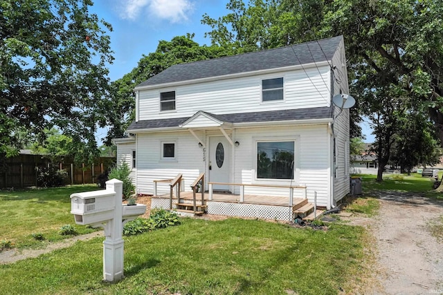 615 E Main St, Butler, IN 46721 - view of front of home with a deck and a shingled roof