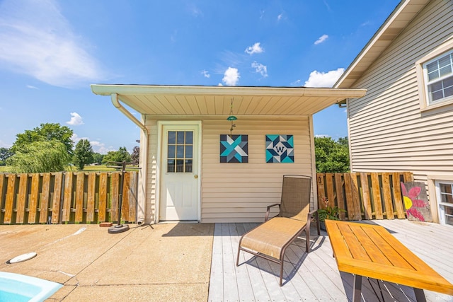 1827 N State Road 257, Otwell, IN 47564 - wooden deck with an outbuilding