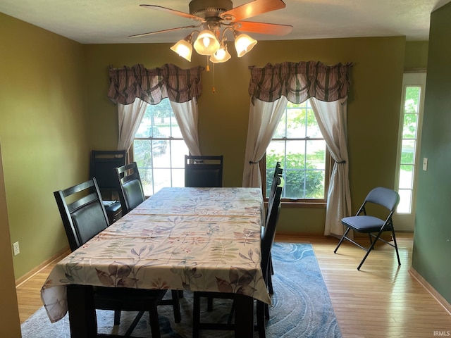 2006 Felix Pl, Plymouth, IN 46563 - dining space with ceiling fan and light wood finished floors