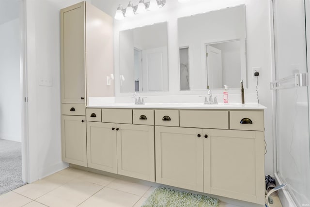5355 Bloomsbury Ct, Newburgh, IN 47630 - bathroom with double vanity and tile patterned floors