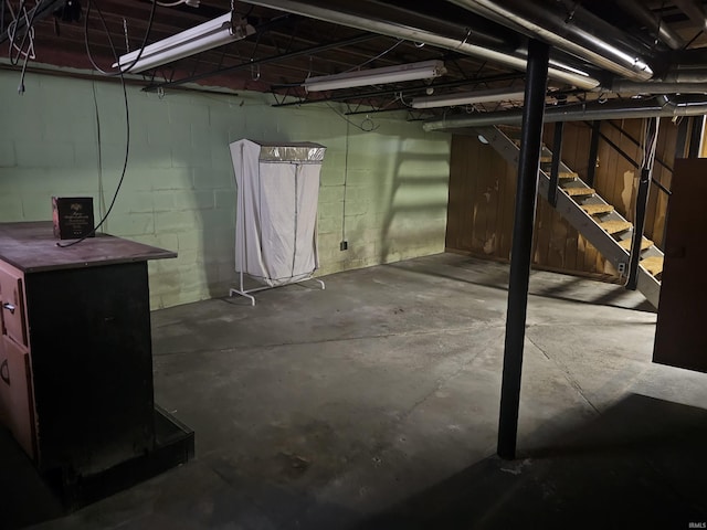 207 E Columbia St, Logansport, IN 46947 - unfinished basement featuring concrete block wall