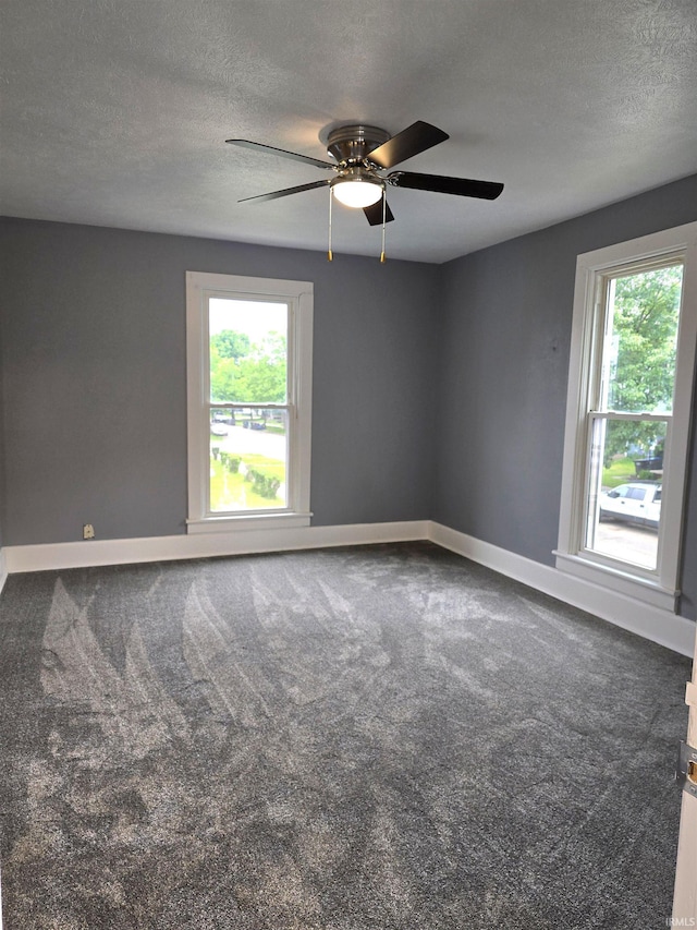817 Mason St, Elkhart, IN 46516 - unfurnished room featuring healthy amount of natural light, carpet flooring, ceiling fan, and a textured ceiling